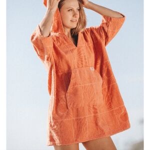 Women's Sand Cloud Sol Orange Hooded Swim Cover-Up O/S